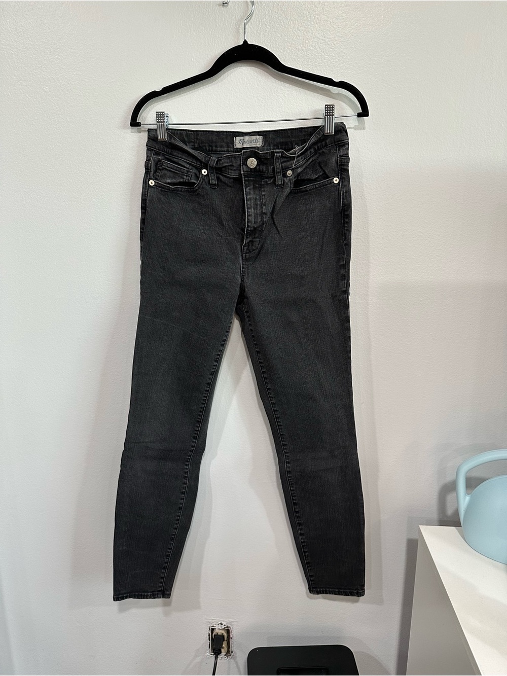 Madewell High Riser Skinny Jeans 31 Black Washed Denim